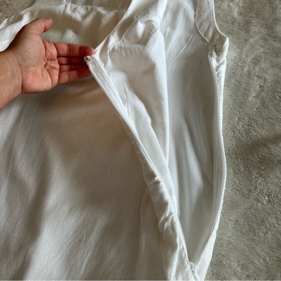 Abercrombie & Fitch Square Neck White Linen Shift Dress size Large - Picture 7 of 10
